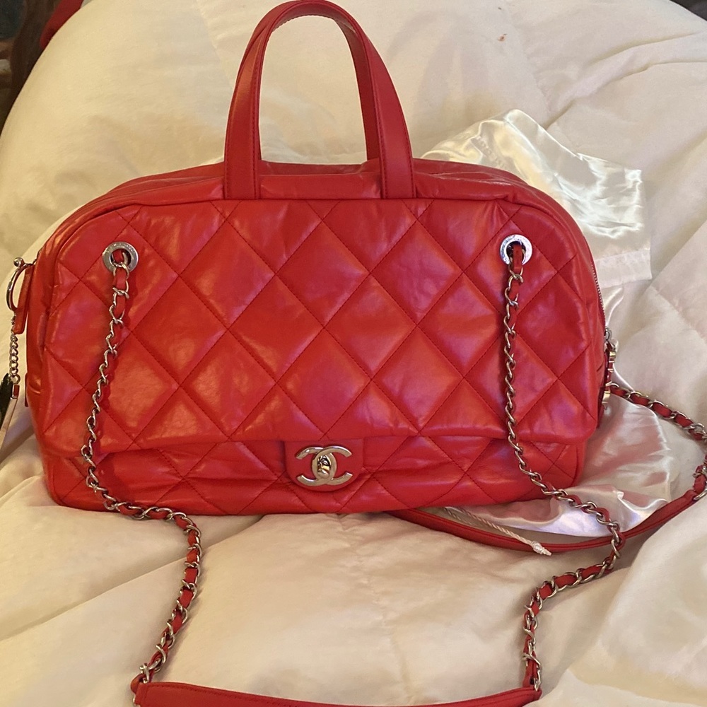 Chanel Red Bowling Bag
